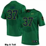 Notre Dame Fighting Irish Men's Henry Cook #37 Green Under Armour Authentic Stitched Big & Tall College NCAA Football Jersey HSC4199ZK